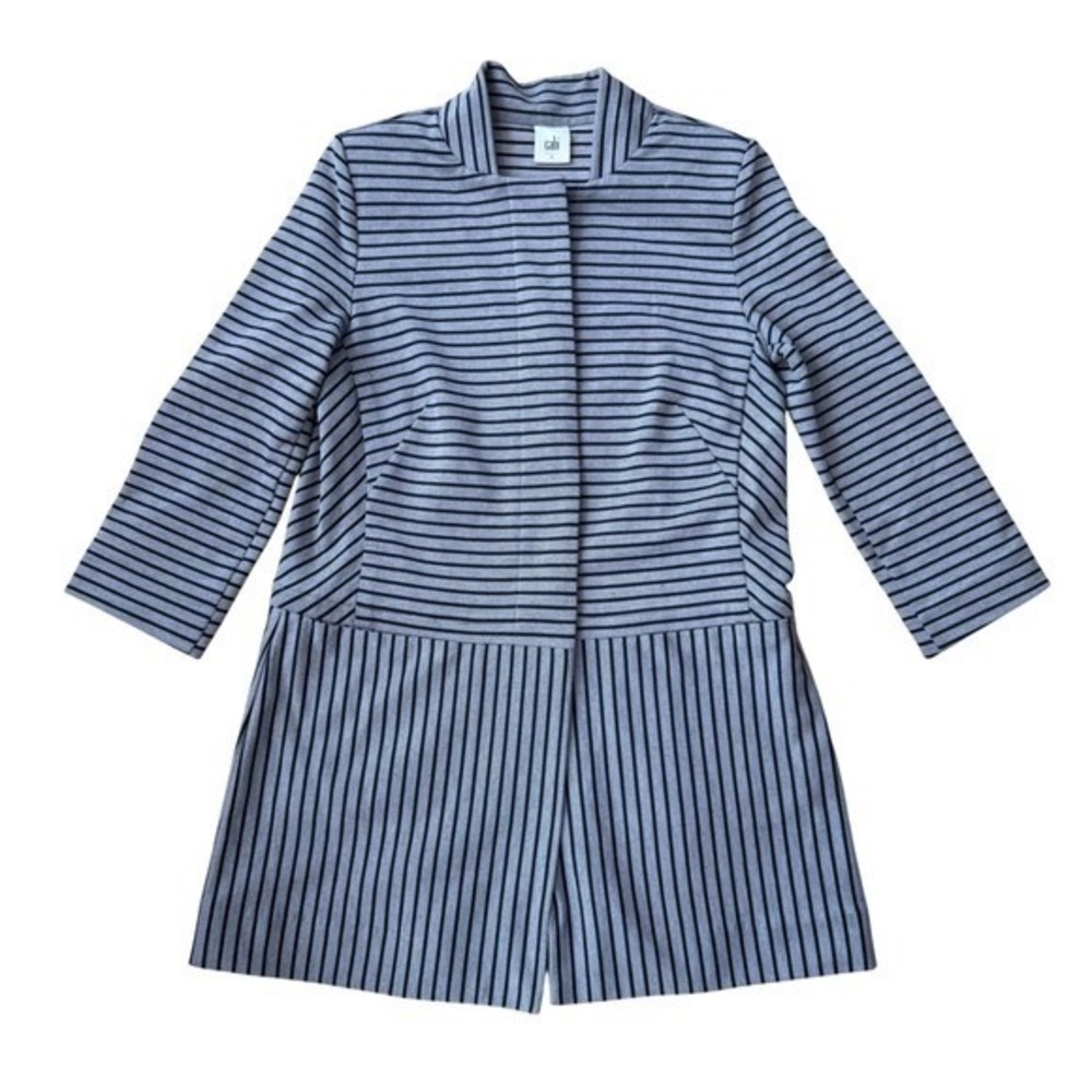 Cabi Dappled Striped Car Coat jacket   Concealed Button Womens  Size S